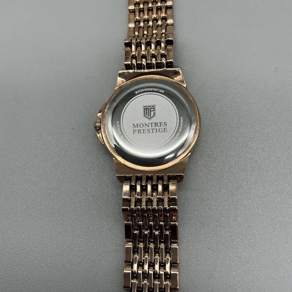 Montres Prestige Womens Watch 28mm Rose Gold Dial Gold Bracelet MPW-0216 8.5